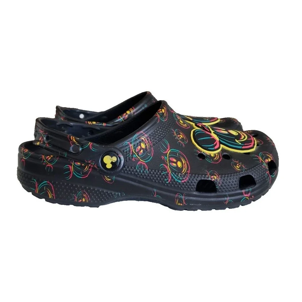 Disney Parks 2023 Glow Halloween Mickey Mouse Pumpkin Adult Clogs Crocs M7/W 9